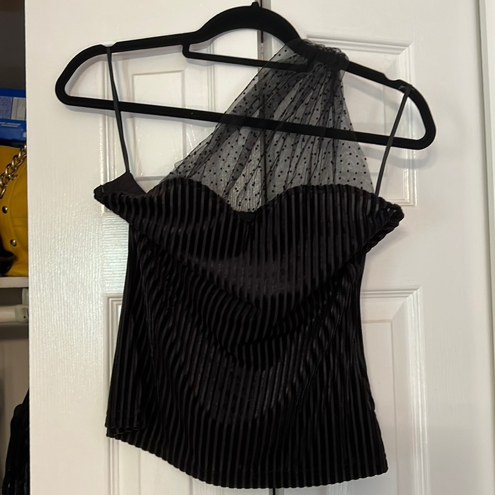 Adorable one shoulder black dressy top